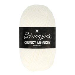 Brei- en haakgarens CHUNKY MONKEY 100% Acryl - Chunky Monkey Wit 1001