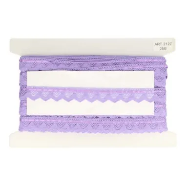 Polyester band - Sierband met lint lila (2127-187)