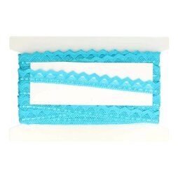 Polyester band - Sierband met lint turquoise (2127-287)