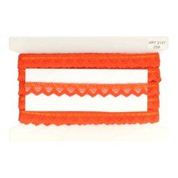 Polyester band - Sierband met lint oranje (2127-693)