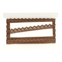Effen uni kleur band - Sierband met lint bruin (2127-932)