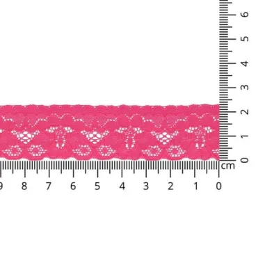 25 mm band - Rekbaar kant 2.5 cm roze (2146-338)
