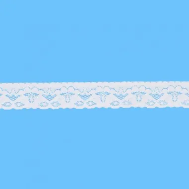 Polyester band - Rekbaar kant 2.5 cm wit (2146-009)