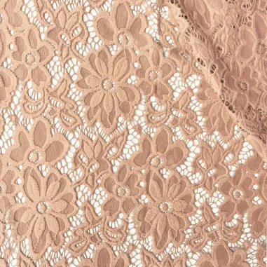 Bloemen motief stoffen - Kant stof - bloemen - beige - 0908-179