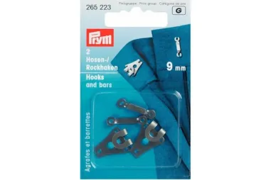Knopen - Prym-G Broek- en Rokhaken met staven 9 mm chroomzilver (265.223)