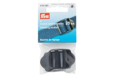 Sluitingen / gespen - Prym-G Regelbare klemgespen kunststof 25 mm - zwart (416.390)