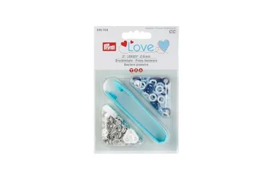 Knopen - Prym-CC Love drukknopen jersey 8 mm - lichtblauw wit (390.702)