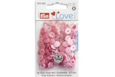 Knopen - Prym-I Love mini drukknopen 9 mm - roze (393.500)