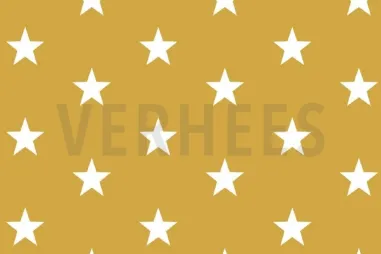 Ster motief stoffen - Katoen stof - stars - oker - 4954-026