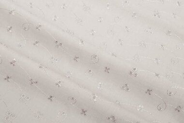 Ecru stoffen - Broderie stof - ecru - 0157-020