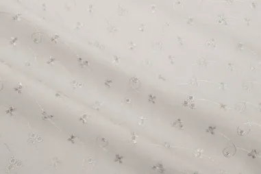 Geborduurde stoffen - Broderie stof - ecru - 0157-020