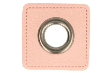 Diversen - Nestels op Roze skai-leer vierkant 8mm 62873-08-ASI
