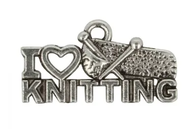 Verschiedenes - Bedeltje I Love Knitting Zilver (97565)