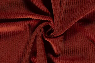 Oeko-Tex stoffen - Ribcord stof - grof - steenrood - 3044-056
