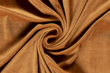 Bruine stoffen - Nicky velours stof - camel - 3081-057