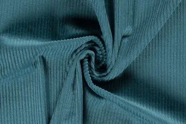 Blauwe stoffen - Ribcord stof - grof donker - petrol - 3044-024