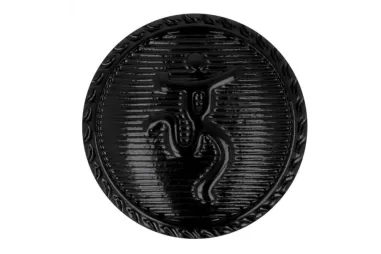 Kunststof knopen - Knoop zwart met mensfiguur 1,8 cm (5607/28)*
