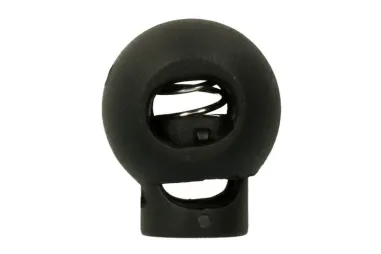 Knöpfe - Kordelstopper rund schwarz