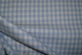 130gr/M² - Katoen stof - Boerenbont ruit (0,4 cm) - lichtblauw - 5582-002