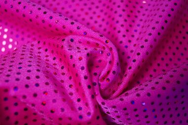 Danskleding stoffen - Lycra stof - paillette - fuchsia - 3294-18