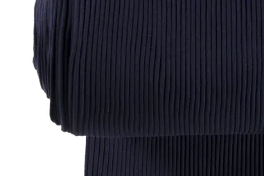Katoen met elastan stoffen - Boordstof - ribbel - donkerblauw - 13730-008