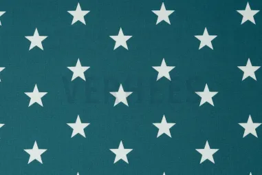 Sternmotiv - Baumwolle - Stars - petrol - 4954-023
