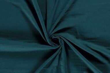 Petrol blauw - Katoen stof - organic hydrofielstof - petrol - 10808-024