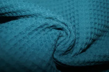 Wafelkatoen stoffen - Wafelkatoen stof - petrol - 2903-024