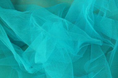 Verkleedkleding stoffen - Tule stof - breed - turquoise - 4700-013