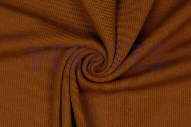 Cognac stoffen - Tricot stof - ribtricot - cognac - 1072-053