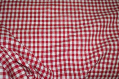 Decoratie en aankleding stoffen - Katoen stof - Boerenbont ruit (0,4 cm) - rood - 5582-015