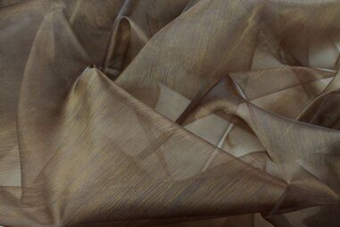 Chocoladebruine stoffen - Organza stof - chocoladebruin - 4455-012