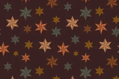 Ster motief stoffen - Katoen stof - kerst katoen sterren bruin - 18702-055