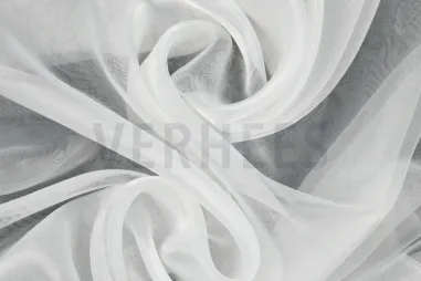 Schuimrubber rugvlak kwaliteit (4 cm dik) - Organza stof - wit - 7057-030/4455-001