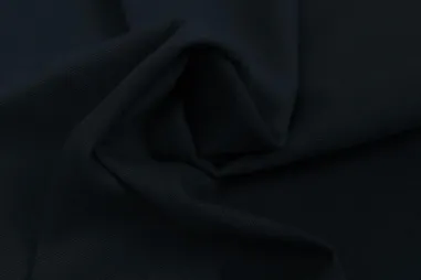Viscose, polyester, linnen, katoen - Linnen stof - gerecycled woven mixed linen - donkerblauw - 0823-600