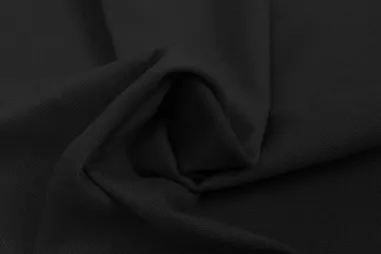40% viscose, 30% polyester, 25% linnen, 5% katoen stoffen - Linnen stof - gerecycled woven mixed linen - zwart - 0823-999