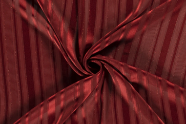 85gr/M² - Polyester stof - chiffon gestreept lurex - rood - 18052-014