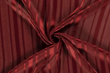 Stoffe - Polyesterstoff - Chiffon gestreifter Lurex - rot - 18052-014
