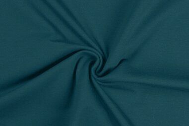 96% katoen, 4% spandex stoffen - Tricot stof - petrol - 0179-942