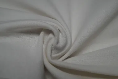 40% viscose, 30% polyester, 25% linnen, 5% katoen stoffen - Leinenstoff - Feinstrick - Weiß - 0823-100