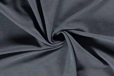 Katoen, polyester, elastan stoffen - Tricot stof - ottoman ribbel - indigo - 18493-006