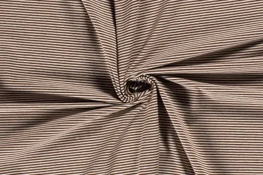 Gestreepte stoffen - Tricot stof - gestreept - bruin - 18489-055