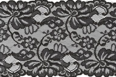Sierband* - Rekbaar kant zwart - 15cm breed - XLA13-569