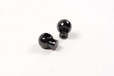 Knopen - Set van 2 koordstoppers - metallic zilver - XAC11-561