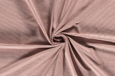 Roze tricot stoffen - Tricot stof - gestreept - oudroze - 18489-014