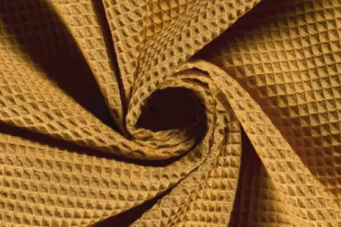 Gelbe Stoffe - Katoen stof - wafelkatoen - oker - 2903-034