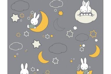 katoenen stoffen met print - Katoen stof - Nijntje nightymoon - grijs - 661003-72