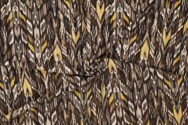 160gr/M² - Polyester stof - travel boho aztec - bruin geel - 19035-570