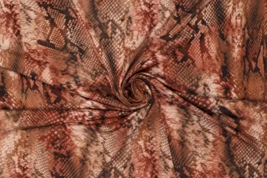 Terra stoffen - Travel Tricot stof - snake - terra - 19301-445