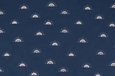 Fantasie stoffen - Tricot stof - zonsondergang - blauw - K10137-960